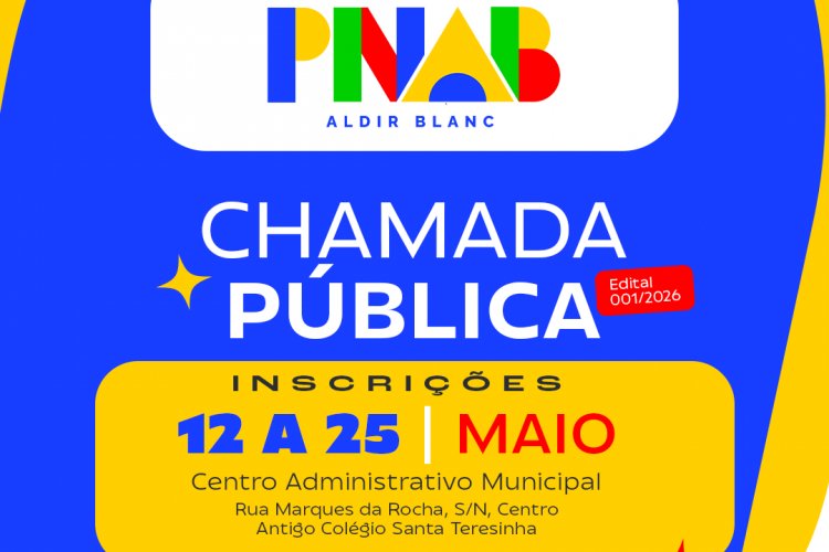 Prefeitura de Floriano lança edital 001/2026 da Política Nacional Aldir Blanc