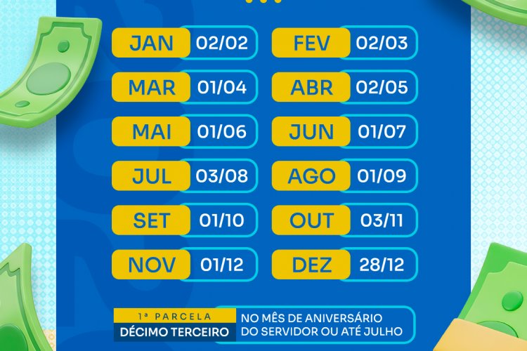 Calendário de Pagamento 2026