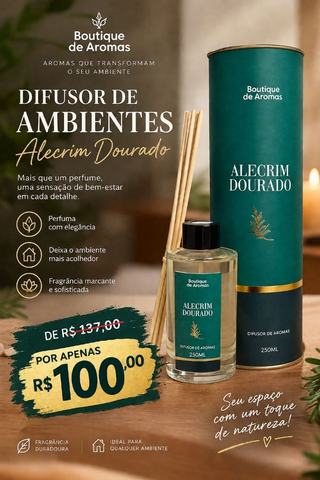Difusor de Ambientes Alecrim Dourado 250ml em Floriano-PI