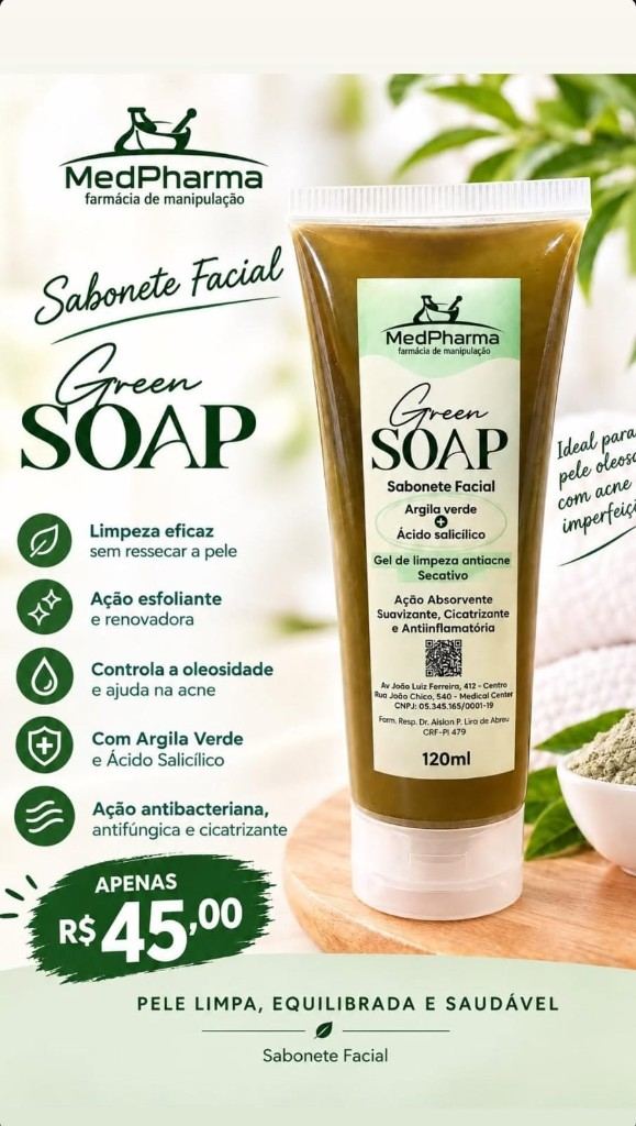 Sabonete Facial Green Soap 120ml em Floriano-PI